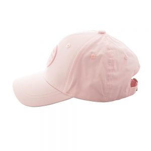 Side view of light pink renegade baseball cap on white