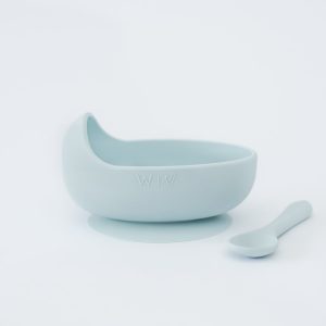 Silicone Bowl set in duck egg blue
